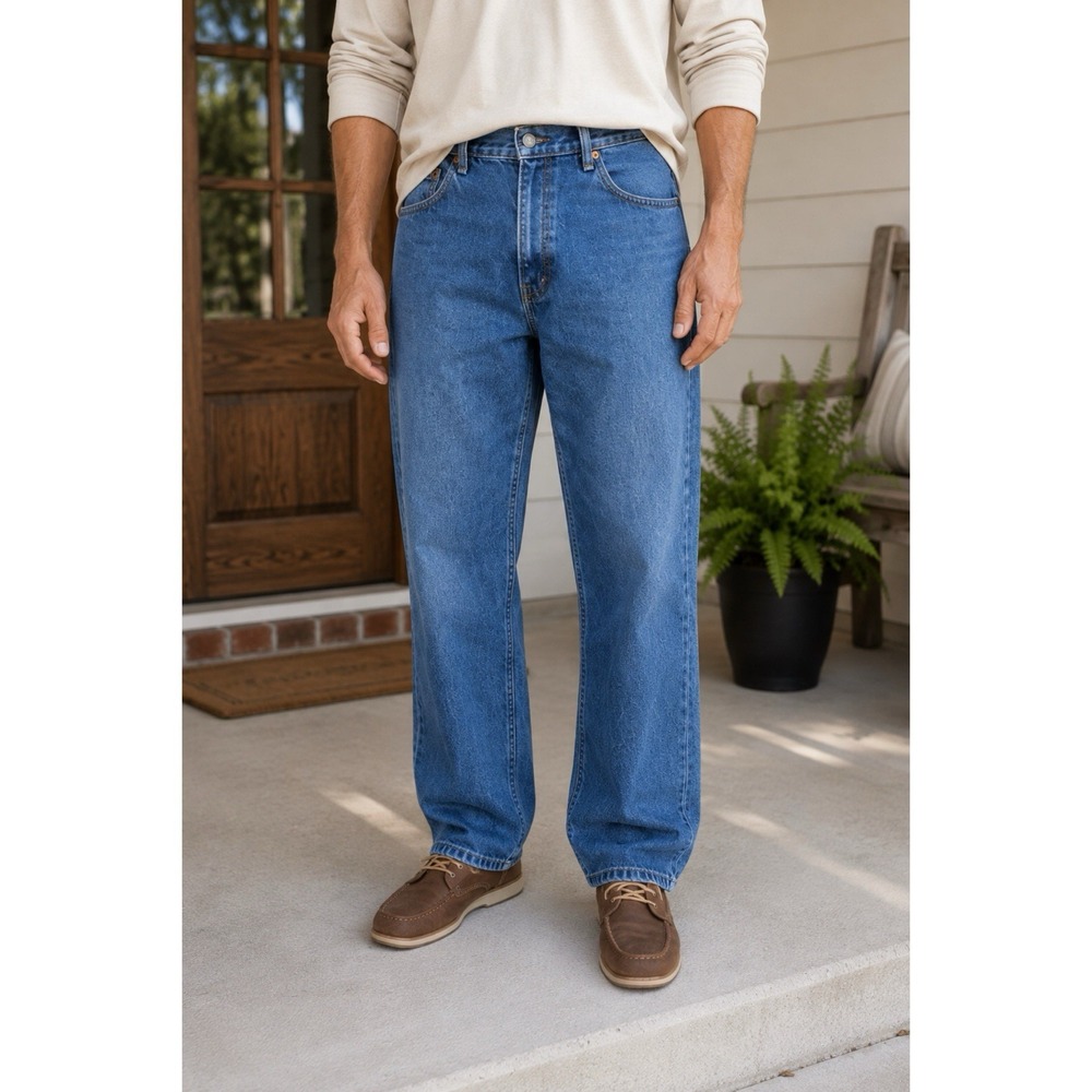 Levi's 550 Relaxed Fit Jeans Mens Size 46 Blue Straight Leg Classic Cotton